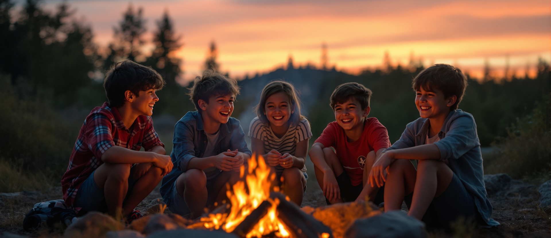 Background image of kids in nature
